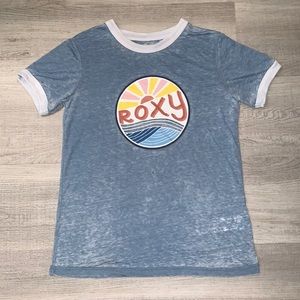 Roxy girls distressed ringer tee